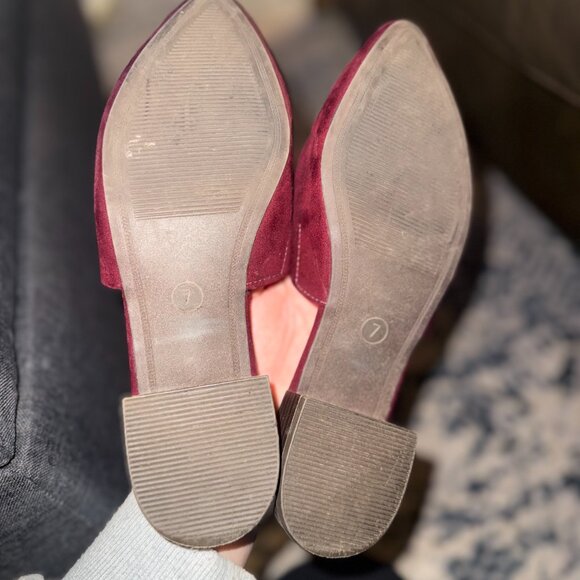 A New Day Burgundy Suede Pointed Toe Mules | Size 7 - Picture 4 of 4